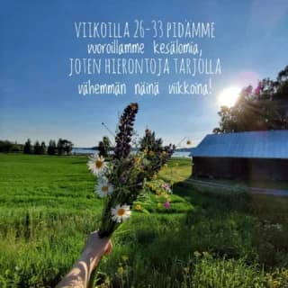 Kesälomat tulla tupsahtaa, vaikka keli ei vielä ehkä se mieluisin. Hyvin on jo ajanvarauksia kesälle.