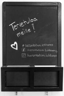 Tervetuloa meille -liitutaulu lähikuvassa